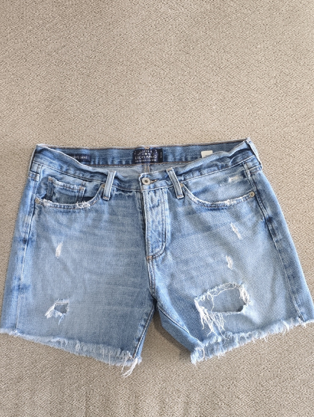 Lucky Brand The Boyfriend Distressed Jean Shorts - Size 8/29
